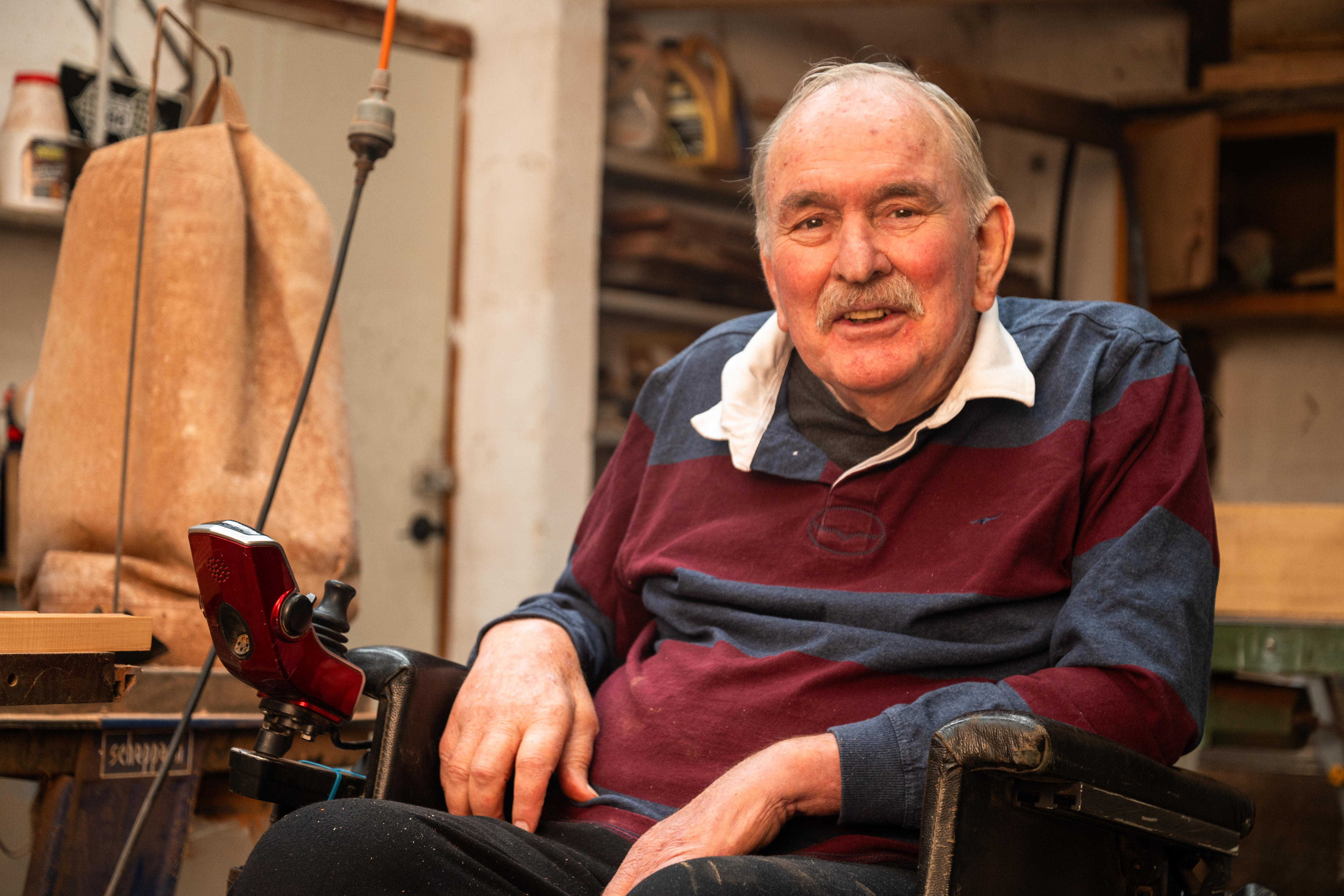 Man living with motor neurone disease keeps his woodwork passion alive