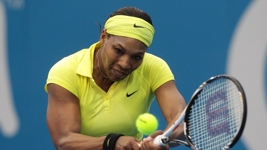 Straight sets ... Serena Williams plays a backhand against Chanelle Scheepers (Bradley Kanaris: Getty Images)
