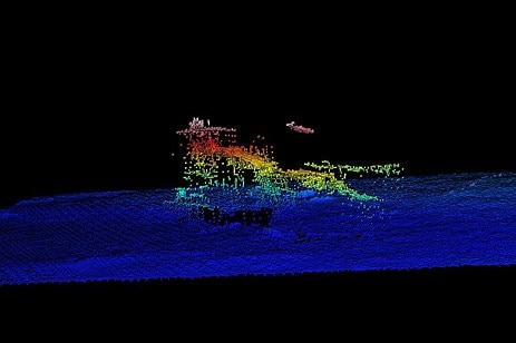 Sonar image shows submerged chopper after crash