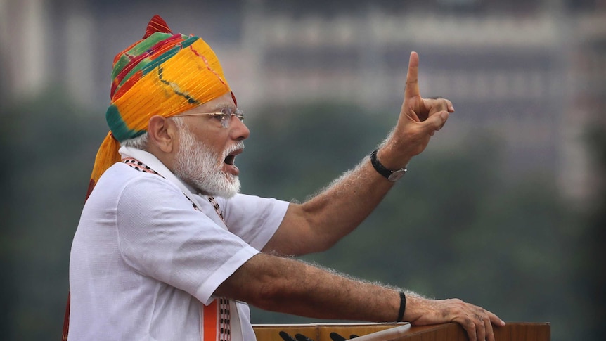 Modi addresses a crown on India's 73rd Independence Day