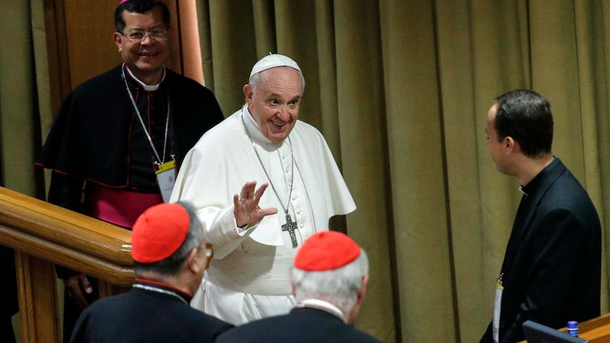 Pope Francis at the Vatican conference dealing with sex abuse