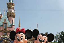 Mickey Mouse at Disneyland.