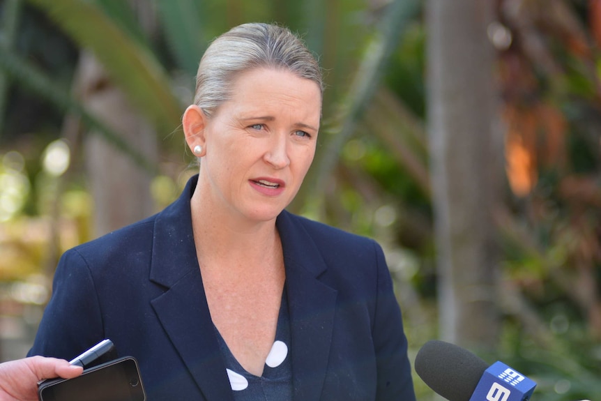 NT Treasurer Nicole Manison speaks to the media