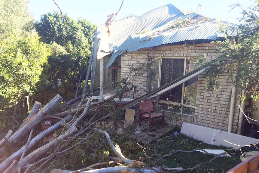 Karyn Steele's Upper Kedron home was damaged in the gale force winds on Friday night.