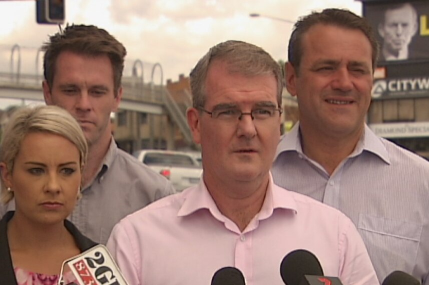Shadow treasurer Michael Daley holds a news conference in Sydney's south