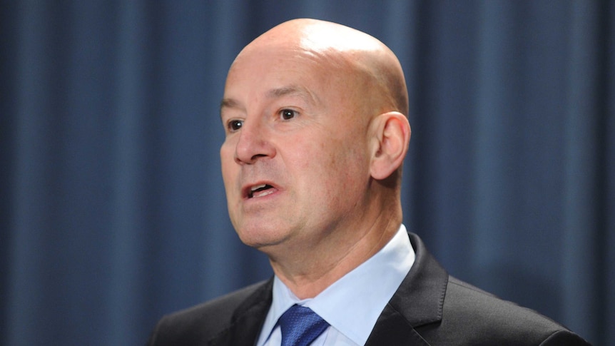 NSW Opposition leader John Robertson speaks to the media during a press conference.