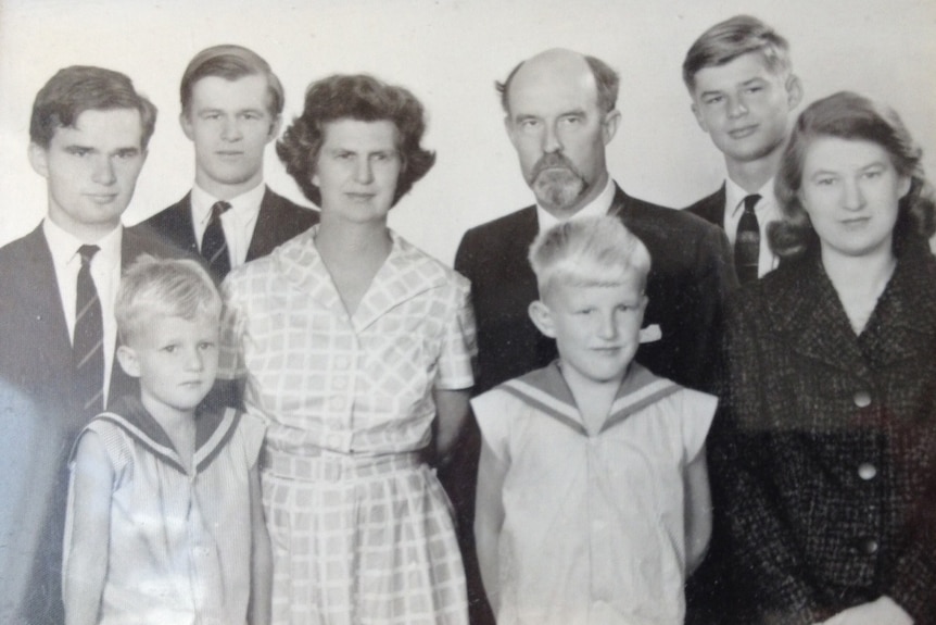 Historian Manning Clark and his family, son Benedict is at the bottom left.
