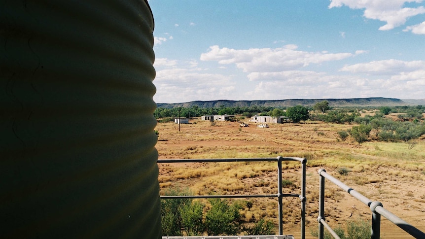 View of the Carter family property from beside a water tank.