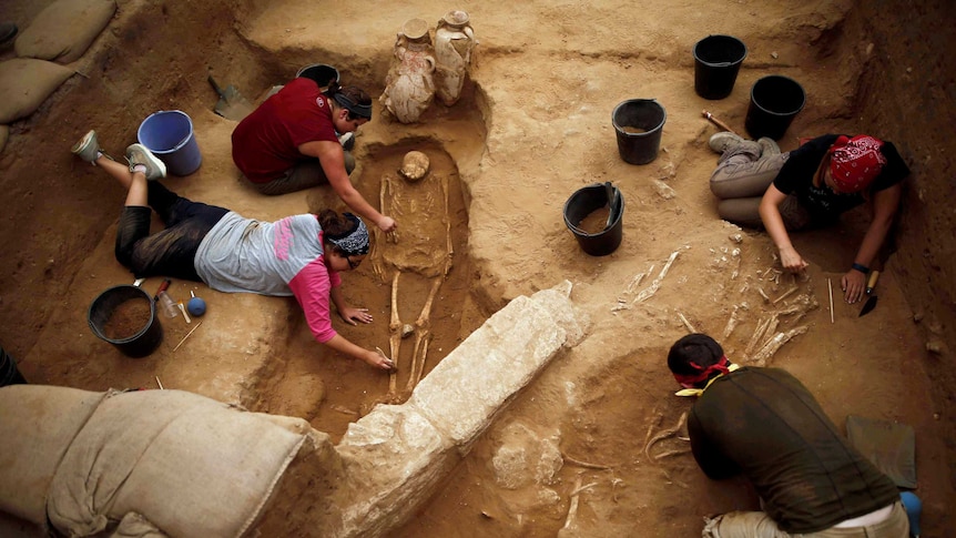 Archeologists dig up Philistine bones