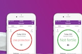 Two phones with the Natural Cycles app on it
