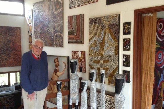 Art lover Alan Boxer with some items from his sizeable art collection, prior to his death in 2014.