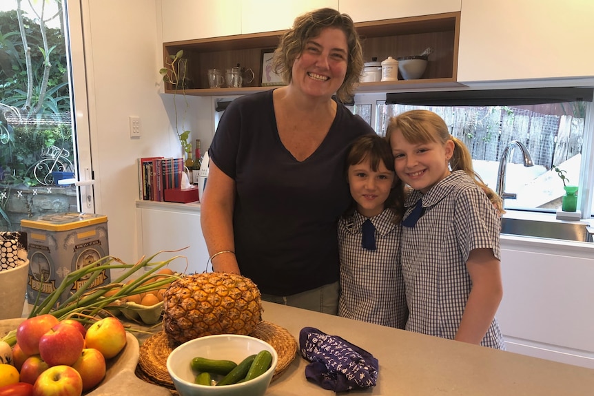 Germana Eckert with daughters Eve, 8, and Stefanie, 10.