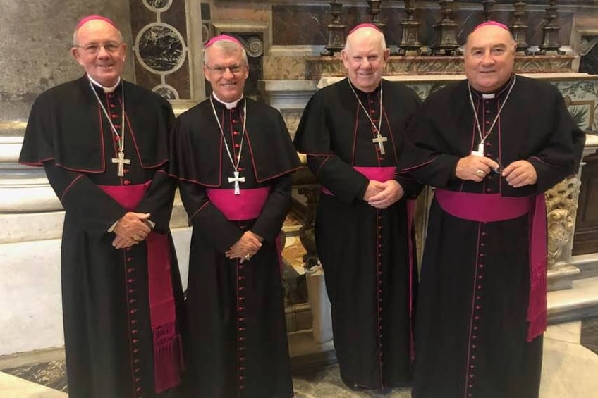 Bishops Michael Morrissey of Geraldton, Timothy Costelloe of Perth, Gerry Holohan of Bunbury, Christopher Saunders of Broome