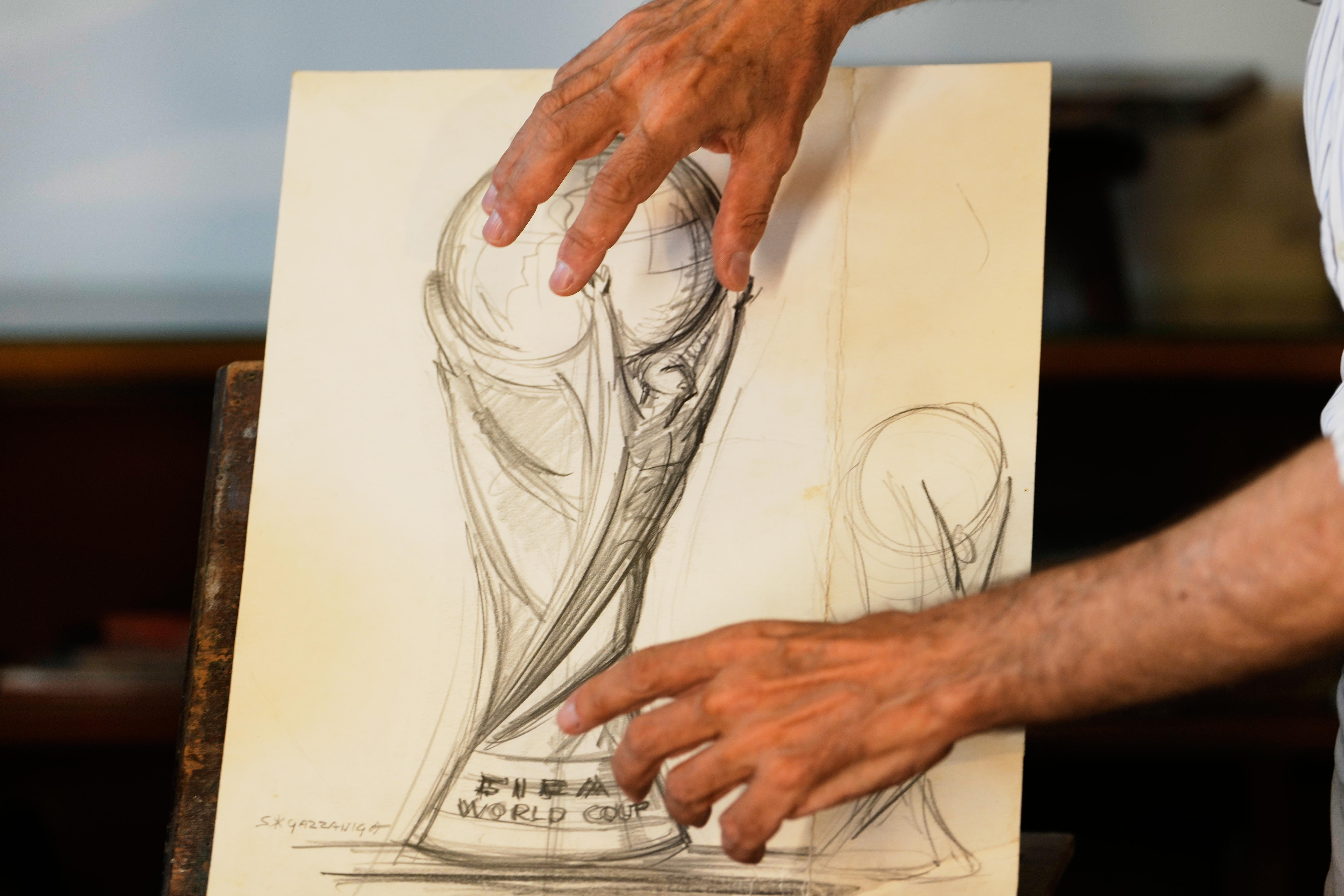A sketch of a trophy on a piece of paper