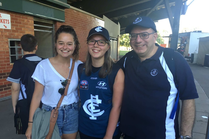 Amateur AFL footballer Brigitte Crouch (left) hopes to play at the elite level in the future.