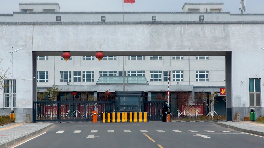 The outer entrance of the Urumqi No. 3 Detention Center in Dabancheng.