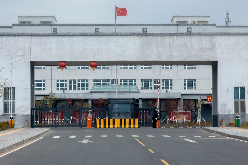 The outer entrance of the Urumqi No. 3 Detention Center in Dabancheng.