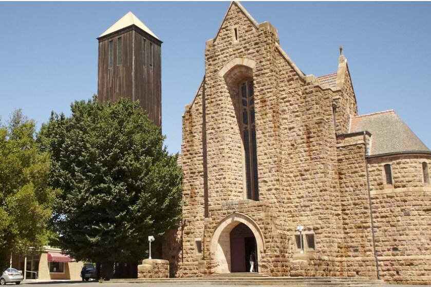 Impressive sandstone Cathedral of Wangaratta, north east Victoria