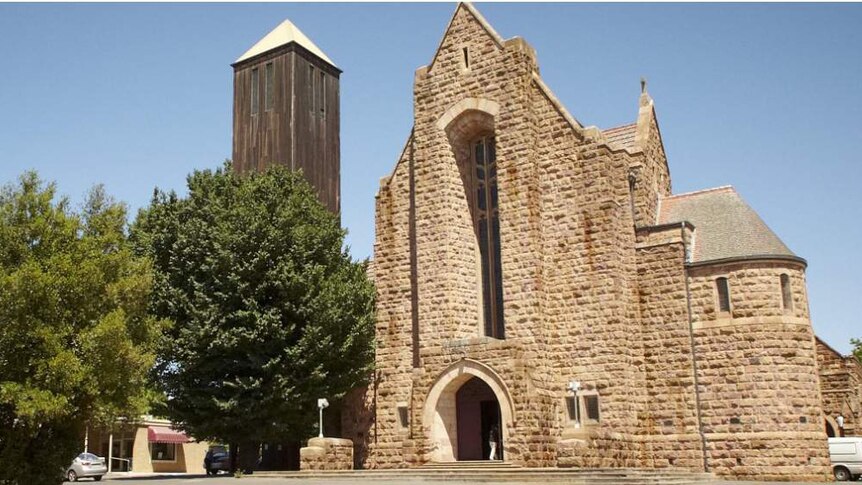 Impressive sandstone Cathedral of Wangaratta, north-east Victoria.