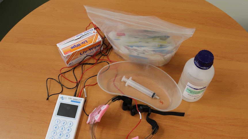 Various medical aids on a table