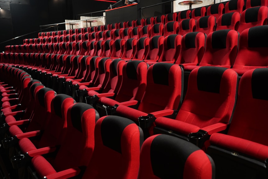 Rows of empty seats in a Perth theater