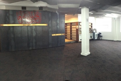 The prayer hall at one of Melbourne's city mosques, which is usually packed full of worshipers. 