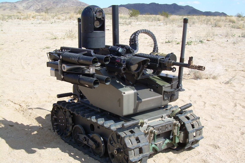 A Modular Advanced Armed Robotic System in the field.