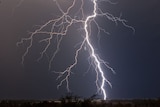 Fork lightning strikes near the south-western Queensland town of Taroom on October 25, 2009.