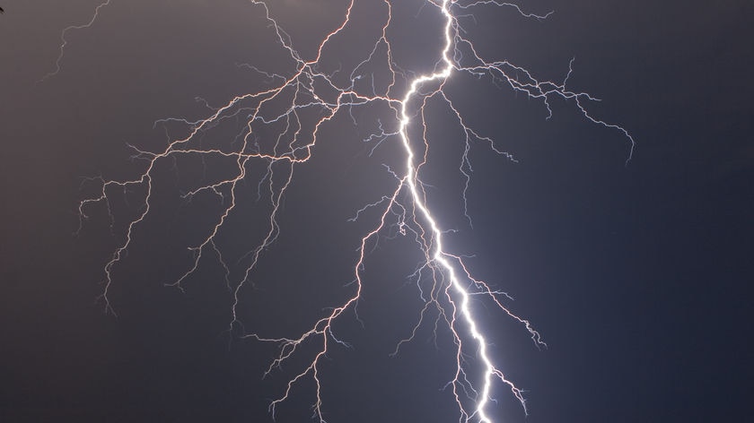 Fork lightning strikes near the south-western Queensland town of Taroom on October 25, 2009.