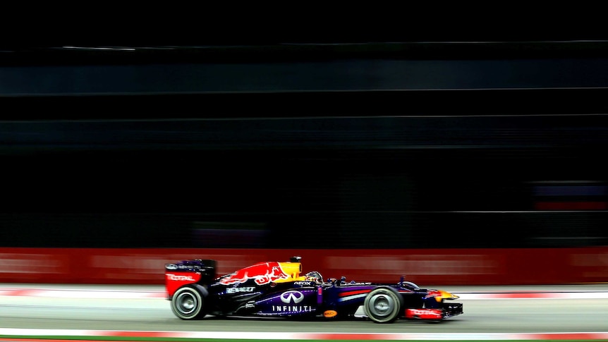 Sebastian Vettel drives during qualifying for the Singapore Grand Prix.