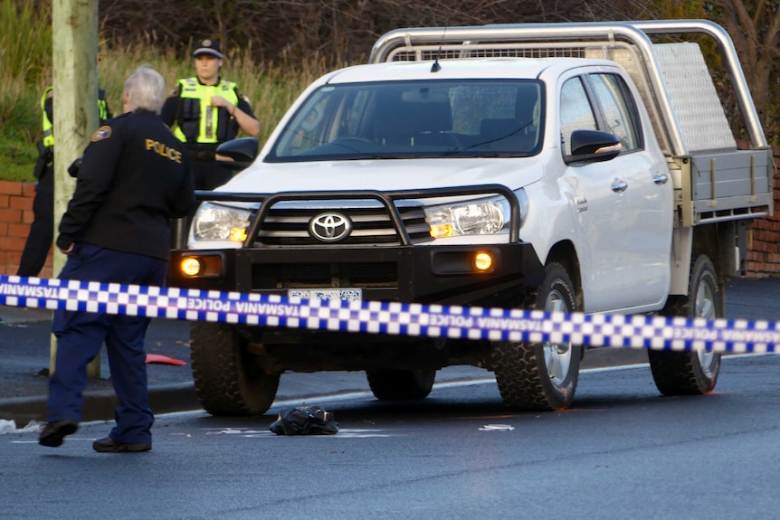 The ute involved in a fatality with an elderly woman pedestrian.