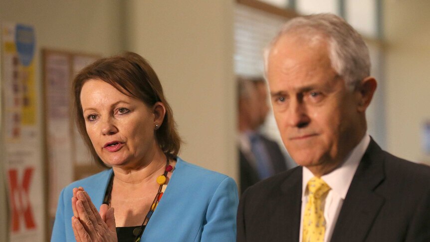 Sussan Ley and Malcolm Turnbull media conference in 2014