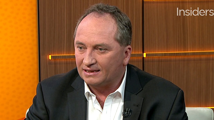 Agriculture minister Barnaby Joyce speaks on Insiders