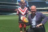 Leon Bignell with an Adelaide-based Roosters fan