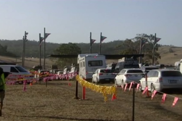 The line at the Rainbow Serpent Festival on Thursday