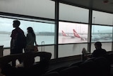 Hail grounds flights at Brisbane airport on November 7, 2017.