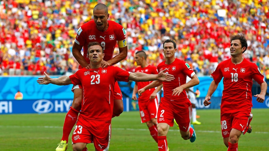 Shaqiri hat-trick sends Switzerland on its way