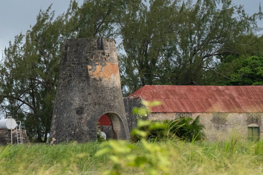 An old stone windmill.