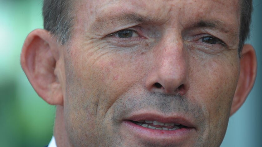Federal Opposition Leader Tony Abbott addresses a conference