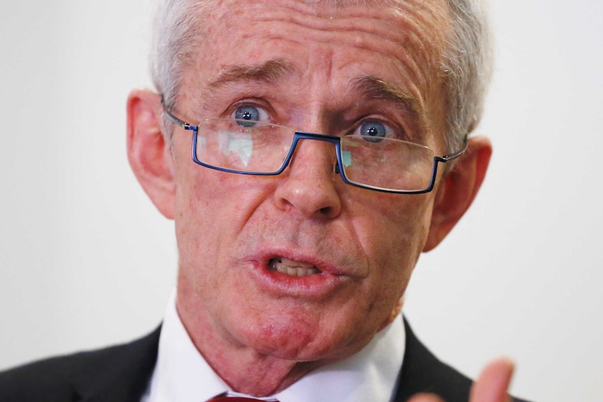 One Nation Senator Malcolm Roberts at a press conference