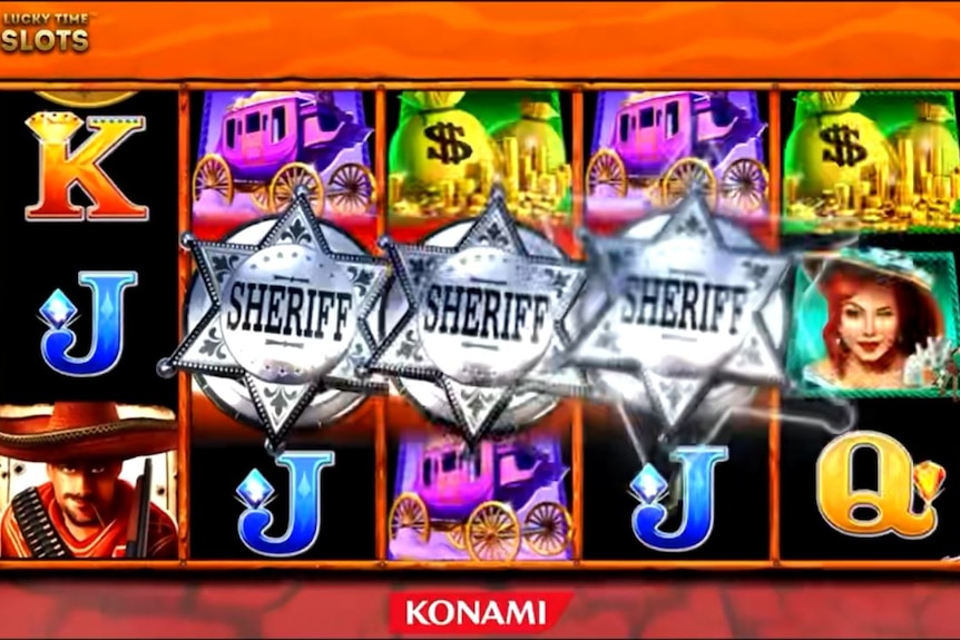 A screenshot of what looks like a poker machine game
