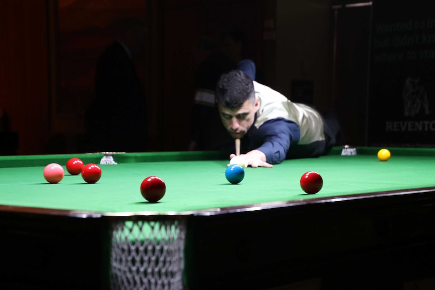 Steve Mifsud at the snooker championships in Launceston May 2018