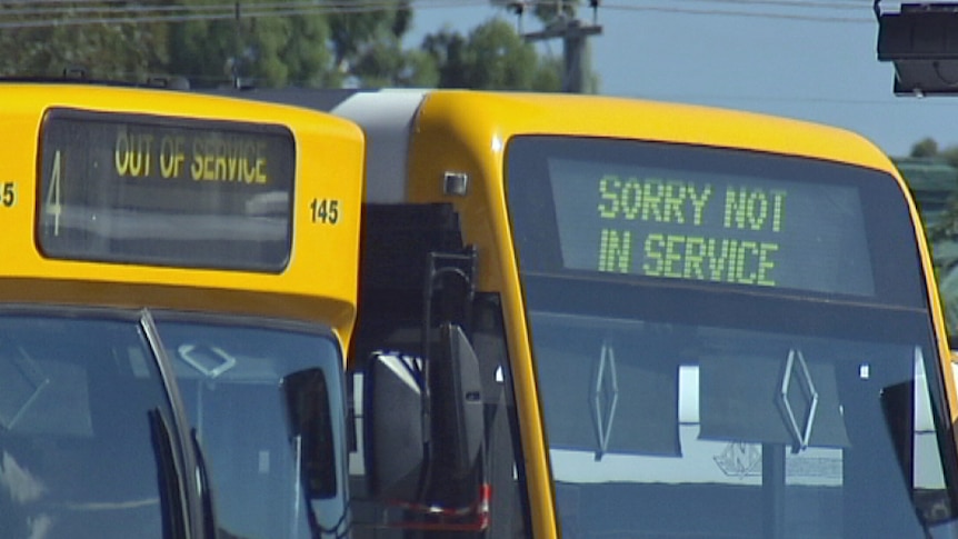Metro Tasmania buses show 'out of service' signs