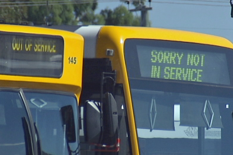 Metro Tasmania buses show 'out of service' signs