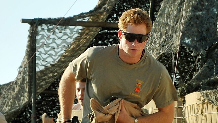 Prince Harry runs from the VHR tent.