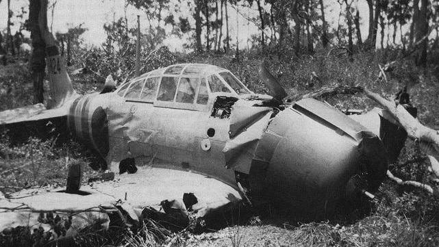 Hajime Toyoshima's downed Japanese aircraft