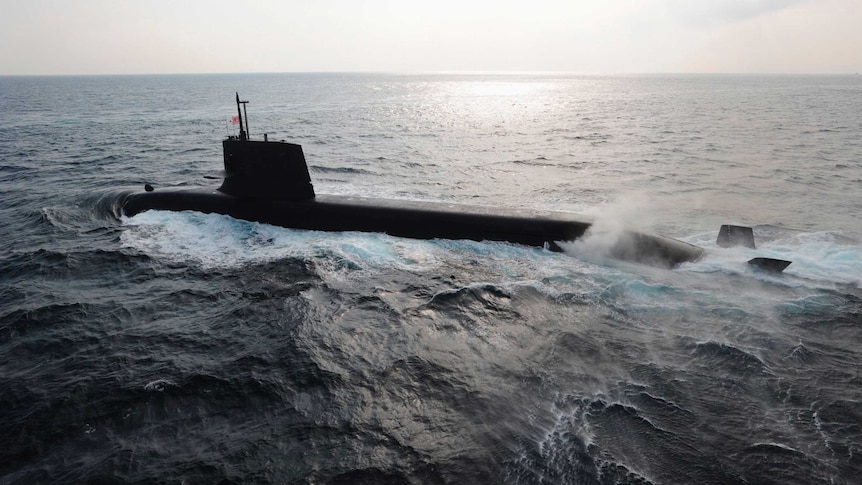 Japan's submarine in the water