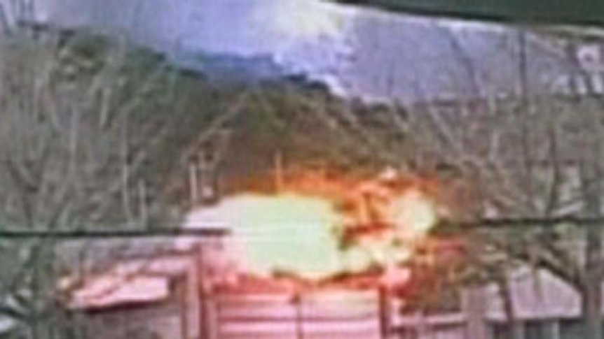 Impact: The moment one of the artillery shells hits the island of Yeonpyeong.