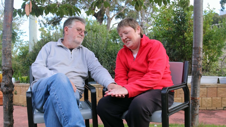 Dementia carer Cameron Smith with partner Helen Brain