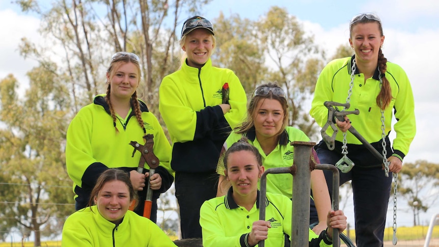 The all female team entered into the farm skills competition at the Royal Perth Show.